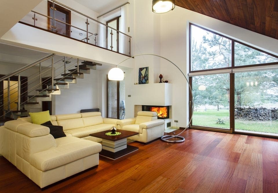 Interior wall painted with light brown colour