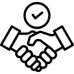 Handshake with checkmark icon